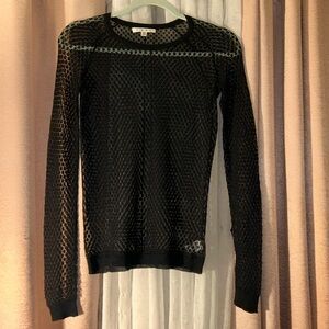 Cabi Size XS Black Long Sleeve Sheer Sweater